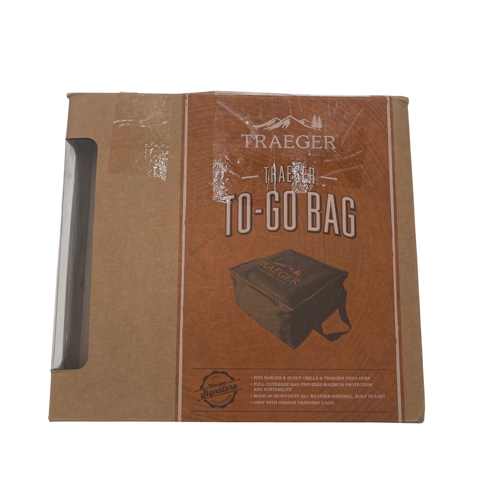 Traeger To-Go Bag Gray Orange Logo for Ranger Scout Grills Pizza Oven BAC512 NEW